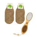 Sisal Hemp Bath Glove, Pack of 2, and 4-in-1 Foot Scrubber Bundle-0