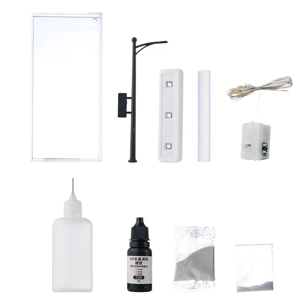 Snow Tales Lamp DIY Night Street Lamp Christmas Snow Scene Light DIY Materials Snow Globe Night Light