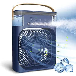 Cross-Border 5-Hole Cooling Mist USB Fan - 3-in-1 Desktop Air Cooler with Humidifier, 3-Speed Quiet Fan for Dorm/Office/Home