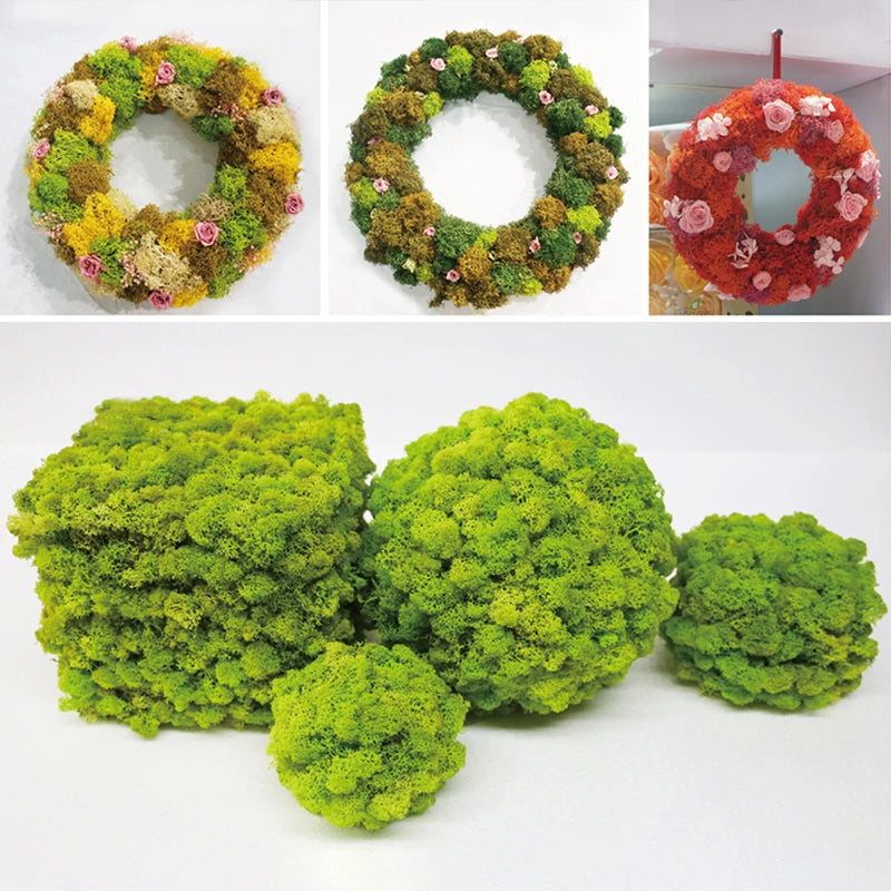 Cheap500/200/100g Eternal Moss HI-Q Artificial Immortal Moss Grass Green Plant Flower DIY Deco Home Handscape Plants Wall Garden