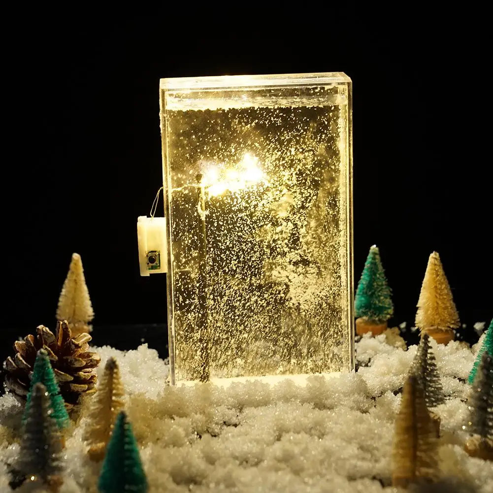 Snow Tales Lamp DIY Night Street Lamp Christmas Snow Scene Light DIY Materials Snow Globe Night Light